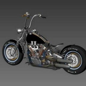 โมเดล 3 มิติของรถจักรยานยนต์ครุยเซอร์ Harley Davidson