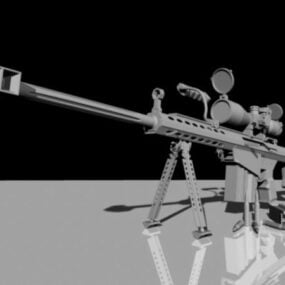 Us Barrett Sniper Rifle דגם תלת מימד