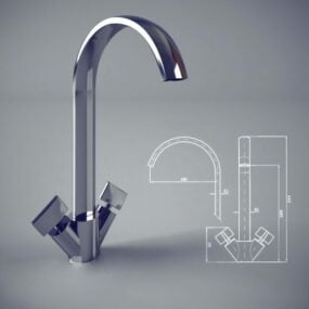 Inox Basin Faucet Tap 3d model