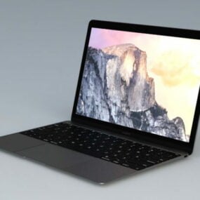 Mô hình 3d màu xám Macbook
