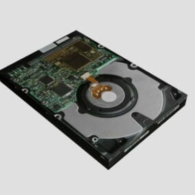 Modelo 3d del disco duro de la computadora
