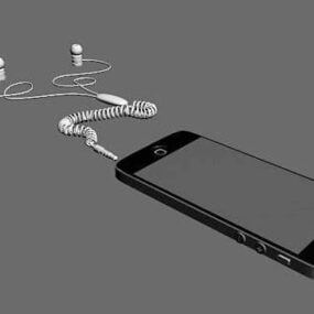 Iphone 5 en hoofdtelefoon 3D-model
