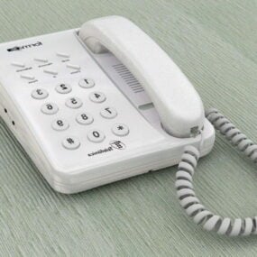 Model 3D Telpon Putih