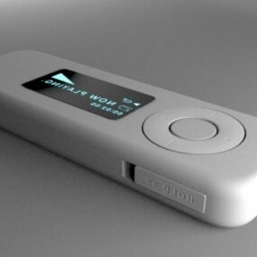 مشغل MP3 مع سماعات الأذن نموذج ثلاثي الأبعاد