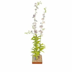 Modelo 3d de plantas com flores ornamentais