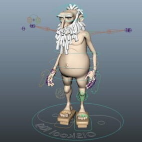 Old Man Cartoon Rig 3d-modell