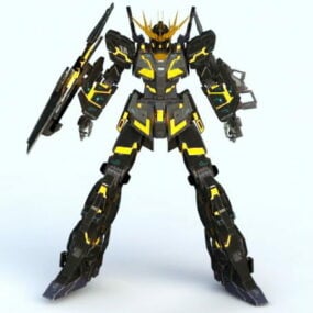 Modello 3D dell'unicorno Gundam Banshee
