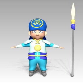 Ancient China Soldier Cartoon 3d-modell