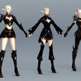 Conjunto de armadura femenina de alto elfo modelo 3d