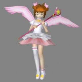 Modelo 3d de garota mágica de anime