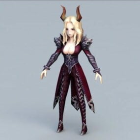Krásná démonická žena 3D model