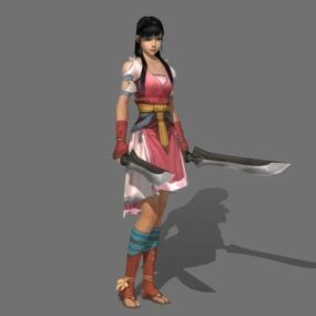 Cool Swordswoman 3d-modell