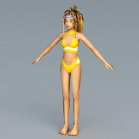 نموذج ملابس السباحة للفتيات الشقراء ثلاثي الأبعاد