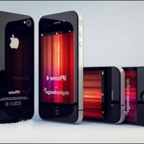Iphone 4 preto Modelo 3d