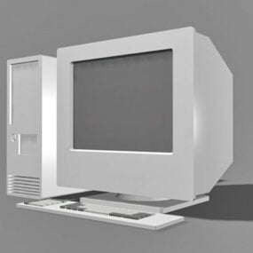 คอมพิวเตอร์ตั้งโต๊ะรุ่นเก่าโมเดล 3 มิติ