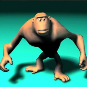 Múnla Angry Ape Cartoon Rig 3d saor in aisce