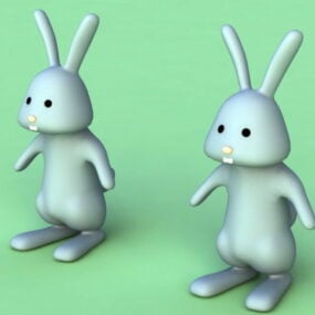 Modelo 3d de plataforma de conejo de conejito de dibujos animados