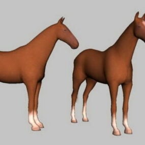 نموذج الحصان البني ثلاثي الأبعاد