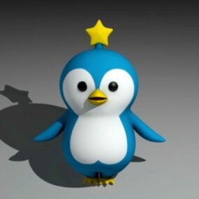 Kreslený 3D model tučňáka
