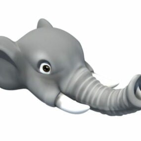 Cartoon Elephant Head 3d model