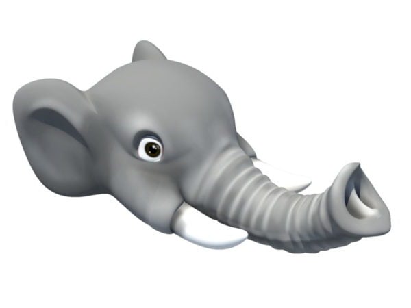 Cartoon Elephant Head Free 3d Model - .Obj - Open3dModel