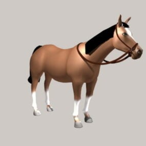Modelo 3d de cavalo castanho
