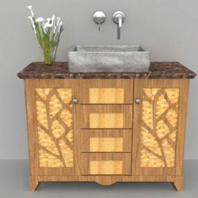Rustic Bathroom Vanity Cabinet 3d model