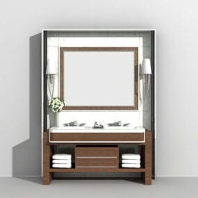Enkelt handfat badrum Vanity 3d-modell