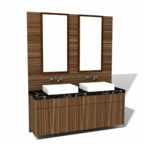 3д модель двойного туалетного столика для ванной комнаты