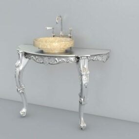 Vintage zilveren wastafel ijdelheid 3D-model