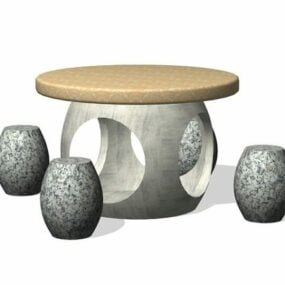 Modello 3d di mobili in pietra per esterni