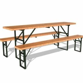 Picnic Table With Bench 3d model