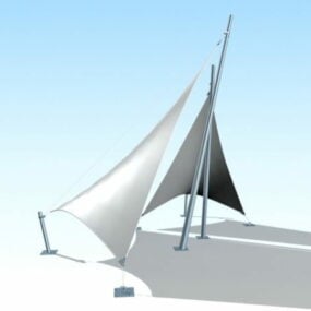 Outdoor Shade Sail Structure 3d-modell