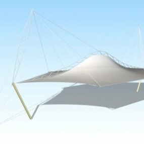 Kolumna z siatkową konstrukcją dachu Model 3D