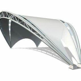 Arched Tensile Shade Structure 3d model