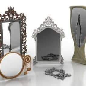 Conjuntos de espelhos de banheiro modelo 3d