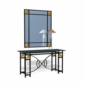Metal Vanity Table With Mirror 3d model