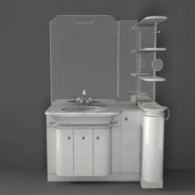 Bathroom Vanity With Shelves On Top 3d model