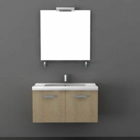 Kabinet Sinki Lekap di Dinding Dengan model 3d Cermin