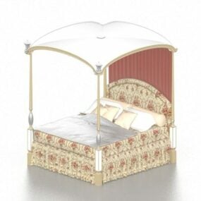 Teen Girl Canopy Bed 3d model