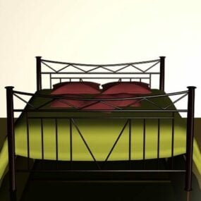 King Size Metal Bed 3d model