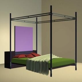 3д модель металлической кровати с балдахином