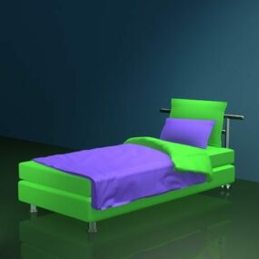 Modern Twin Bed For Adults 3d model
