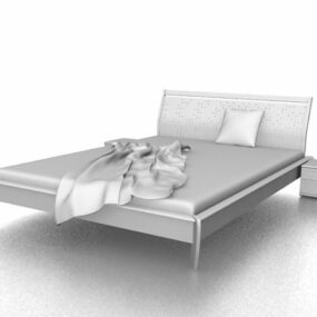 डबल बेड और नाइटस्टैंड 3डी मॉडल