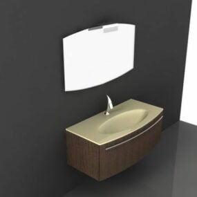 Wall Hung Bathroom Vanity With Mirror 3d model