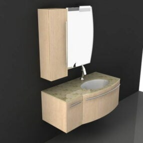 Seinäkiinnitys Kylpyhuoneen turhamaisuuskaapit 3D-malli
