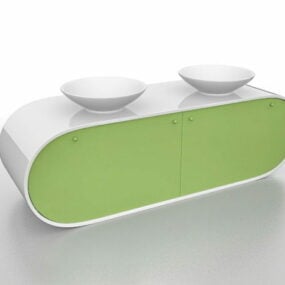 Modern Wash Basin Counter 3d model