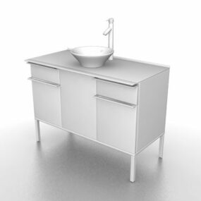 Wash Basin With Cabinet 3d model