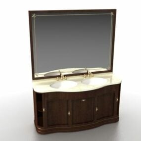 Dubbelt handfat badrum Vanity 3d-modell