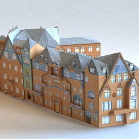 Narożny budynek mieszkalny Model 3D